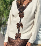 Bows Sweater Beige