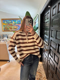 Stripe Sweater/ Brown