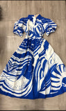 Cascading in Blue Dress
