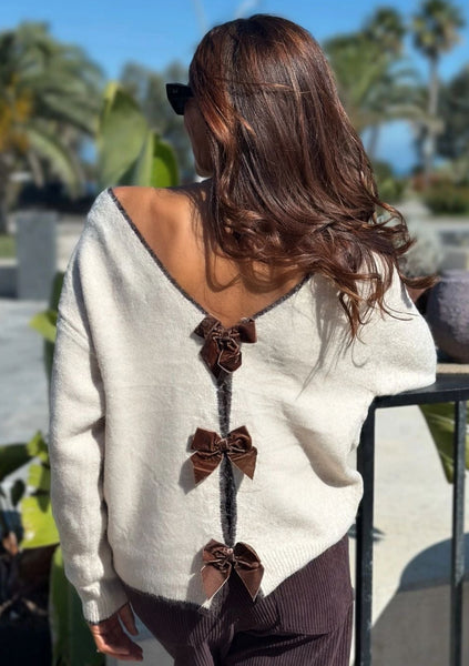 Bows Sweater Beige