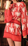Tropical Flor in Red Dress