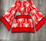 Tropical Flor in Red Dress