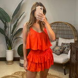 Denise Red Romper